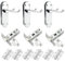Bwintech 3 Set Richmond Door Handle Set in Polished Chrome, Complete with Door Handle, 65 mm Steel Latch and 75 mm Ball Bearing Hinge, for Interior Wooden Doors.