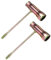 M METERXITY 2-Pack Chainsaw Scrench 13mm by 19mm Steel Combination Screwdriver and Wrench Slotted Screwdriver t Wrench for Spark Plug/Saws Chains/Nuts [1mm Thick, Gold Tone]