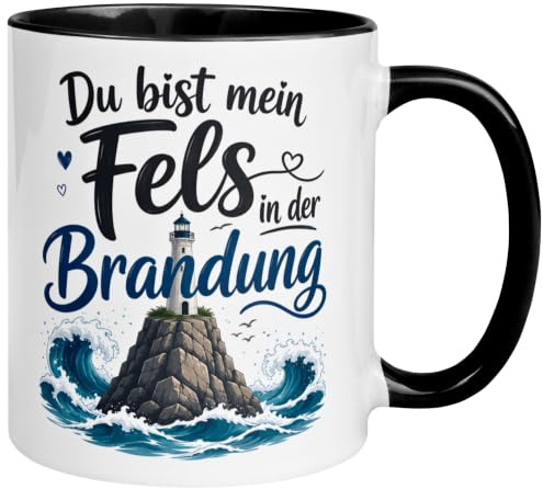 Tasse Liebe | Du bist mein Fels in der Brandung | Ich liebe Dich Geschenk | Partner Partnerin Freund Freundin Ehefrau Ehemann Hochzeitstag Valentinstag Jahrestag