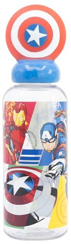 BOTTIGLIA RIUTILIZZABILE FIGURITA 3D 560 ML | AVENGERS SEVEN WONDERS CAPTAIN AMERICA
