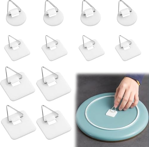 12 Stück Bilder Aufhängen Ohne Bohren Bilderrahmen Bildaufhänger Selbstklebende Bilderhaken Zum Kleben Bilderaufhänger Aufhänger für Klebehaken Puzzle,Leinwand,Poster,Wanddekoration