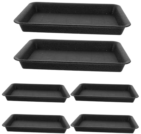 6 Stück Pflanzuntersetzer Schwarz aus Kunststoff, Rechteckige | Garten und Outdoor, Schützt Boden und Möbel, Hält Sauber, Verhindert Wasser und Erde Am Auslaufen
