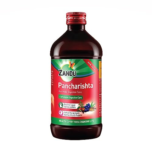 Zandu Tónico puro Pancharishta | Hecho de 32 hierbas ayurvédicas | Construye inmunidad digestiva | Regula el movimiento intestinal | Proporciona fuerza y energía | 15.22 onzas líquidas