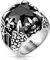 UrbanBijoux Bague Homme Acier Pierre Noir Onyx Fleur DE LYS GRIFFRE Dragon Gothique - 72