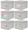 mDesign 6er-Set Wickeltisch-Organizer im Zickzack-Muster – große Aufbewahrungsbox aus atmungsaktiver Kunstfaser – ideal für Babyzubehör oder als Kleiderschrank-Organizer verwendbar – taupe und natur