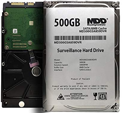 MaxDigitalData 500GB 8MB Cache 5900PM SATA 6.0Gb/s 3.5 Internal Surveillance CCTV DVR Hard Drive (MD500GSA859DVR) - w/2 Year Warranty