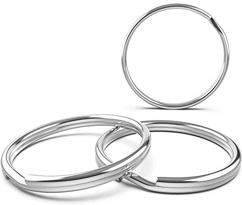 Rietlow® Schlüsselring 100er Set – Schlüsselringe mit Ø 25mm aus gehärtetem Stahl - Schlüsselanhänger Ringe – Rostfreie Schlüssel Organisation – Key ring (100-er Set) Rund
