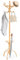 GOPLUS Porte-Manteau sur 3 Pieds avec Support Parapluie, 2 Niveaux et 12 Crochets, 3 Coulours, Support Manteau Perroquet en Bois Courbe, Hauteur de 182CM, pour Entrée, Salon et Bureau (Châtain clair)