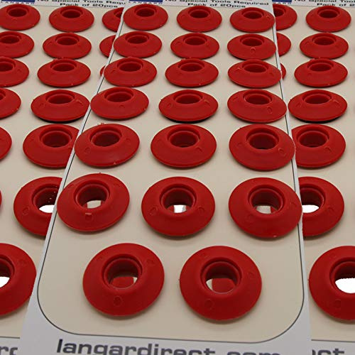 Langard Snap 'n' Tap Ösen, 12 mm, Rot, 100 Stück
