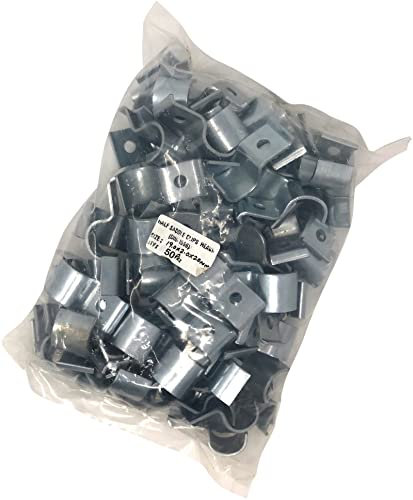 50pcs 19mm Half Saddle Clamps Pipe Tube Cable Clip Heavy Duty Metal DIN 1596