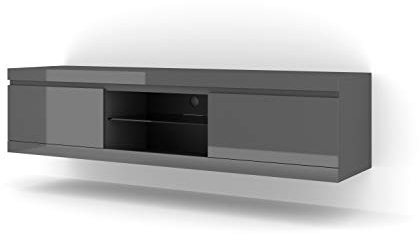 BIM Furniture TV - Unterchrank NET 180 Universal Stehen hängend Lowboard Schrank TV Tisch Sideboard Kommode Hi-Fi Tisch Wandschrank (Dunkelgrau)