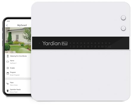 Aeon Matrix Yardian Pro Smart Sprinkler Controller 12 Zone - Steuerknöpfe, EU-Stecker, Apple HomeKit, Alexa, Google Assistant und Home Assistant kompatibel, Verbessertes Wi-Fi, RJ45