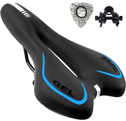ZONSUSE Fahrradsattel, Gel Fahrrad Sattel, Hohl Ergonomisch Fahrradsitz, Gefedert Tourensattel, Komfortabel, Atmungsaktiv, Stoßdämpfend, für BMX/Rennrad/Mountainbike (Blau)