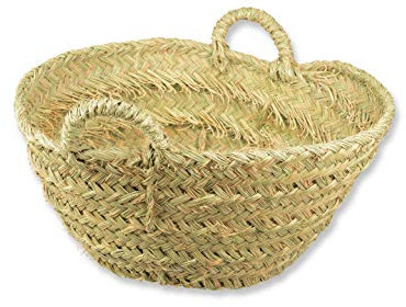 HERSIG - Capazo de Esparto Redondo | Capazo Leñero Interior - 42-47 x 42-47 x 32 cm (Medidas aproximadas)