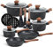 EDENBERG 15 TLG Topfset Induktion, Töpfe & Pfannen beschichtet, Kochtopf Set | induktions Töpfe Set, Kochtöpfe, Töpfe Induktion | Kochgeschirr Set, Topfset induktionsgeeignet (EB-5617)