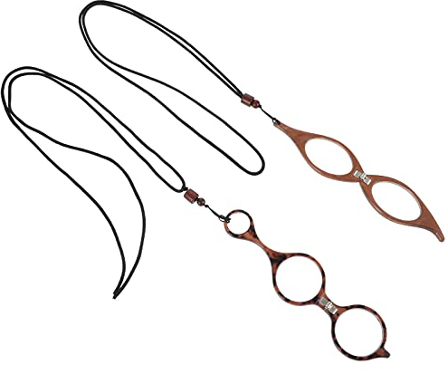 DOITOOL 2Pcs Kleine Lesebrille Halskette Lesebrille Faltung Lesebrille Alte Lesebrille mit Kette Vision Produkte