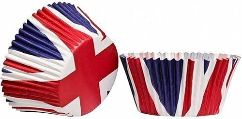 Pack of 100 Union Jack Cupcakes Paper Cases Mini Muffin Bun Cup Cake Baking Cups Dessert Holder