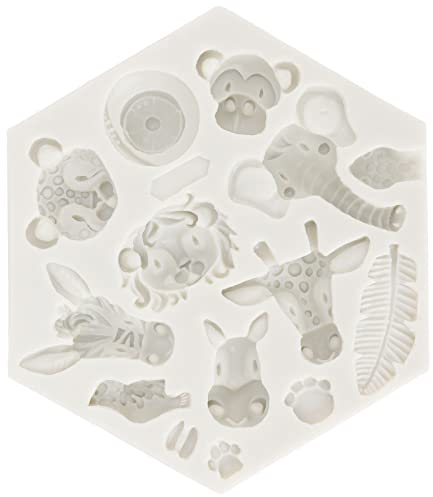 Silikonform, Süße Dschungel-Safari-Tier-Kuchenform, Einfache Entformung, Flexible, Weiche Backform, Kuchendekoration für DIY-Kuchen, Fondant, Schokolade(951 grau)