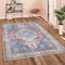 Paco Home Waschbarer Teppich Wohnzimmer Schlafzimmer Vintage Modern Orientalisch Ornament Flachgewebe Bordüre, Grösse:160x220 cm, Farbe:Bunt