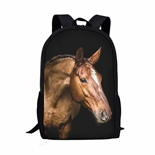 POLERO Softball-Rucksack für Jungen Mädchen Sport Ball Druck Schule Büchertasche 43,2 cm lässiger Tagesrucksack, Braunes Pferd, Einheitsgröße