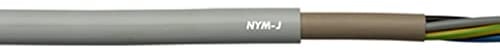 10 metri Lapp 16000023 NYM-J Cavo di alimentazione 5G1,5 mm² I Cavo standard con conduttore di protezione verde e giallo per interni I Cavo 5x1,5 per installazione elettrica, grigio