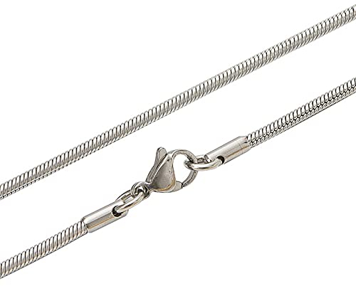 Banemi Kette Weihnachten, Kette Anhänger Edelstahl Hummerschere Schlangenkette für Frauen Frau Freundin 65cm (Silber)
