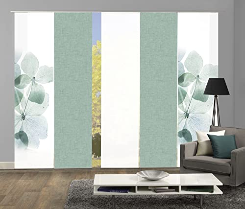 wohnfuehlidee 5er-Set Schiebegardinen Marcella Blickdicht, Höhe 245 cm, Mint