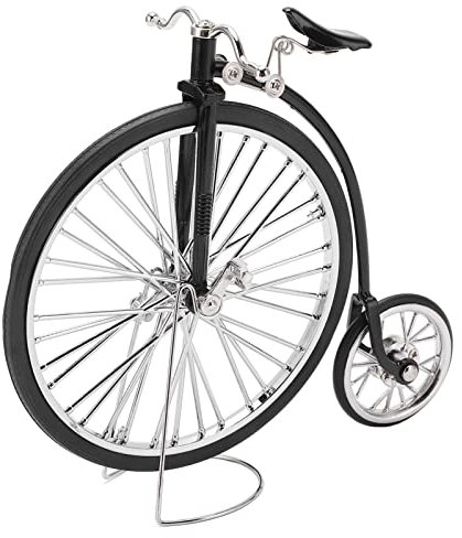 SYH&AQYE Metall Fahrrad Skulptur, Retro Design, Legierungsmaterial, Spielzeug Fahrrad Ornament mit Großen Kleinen Rädern für Tische, Bücherregale für Geburtstagsgeschenke, Regale, Schwarz