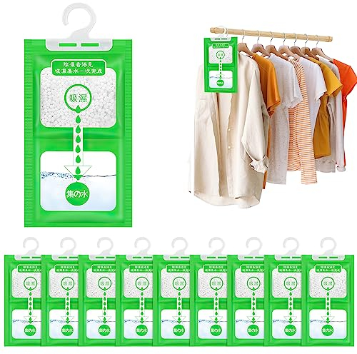 O‘woda 10 Pezzi Sacchetti per Deumidificatore Antimuffa, Sacchetti Deumidificanti per Guardaroba Sacchetti a Prova di Umidità, Granuli Deumidificanti Appesi per Guardaroba, Cucina
