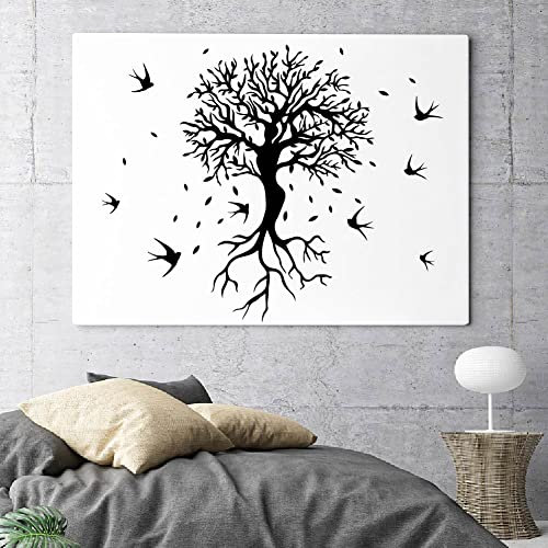 SUPERDANT Albero della Vita Albero Umano Uccelli in Volo Decalcomanie da Muro Grande Adesivo da Parete Fai da Te Peel And Stick Adesivi Murali Rimovibili per La Decorazione della Camera da Letto