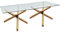 Presume de casa Mesa de Comedor decristal com pie Doble aspa Dorado de Acero Inoxidable raffaela Mesas de Comedor Acero/Crist 200 * 76 * 100