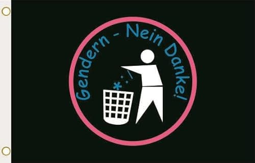 U24 Flagge Fahne Gendern - Nein Danke! Schwarz Hissflagge 90 x 150 cm