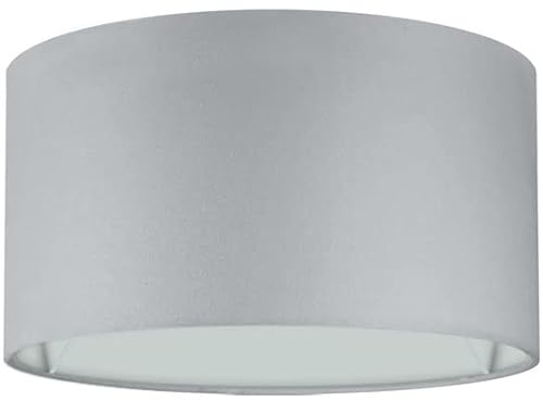 Wogati® Premium Lampenschirm E14/E27 Baumwolle Grau, Ø45cm Höhe 28cm - Stehlampe, Hängelampe und Tischlampe