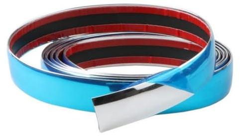 Auto Chrom Zierleiste Selbstklebend Universal Auto Chromleiste PVC Chrom Stoßstange Autofenster Kantenschutz Chromleiste Car Trim Strip Protection Autodekoration Auto Zubehör,Silber,22mmx5m