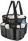 Simpolor Mesh Dusche Caddy Portable, 7 Taschen Dusche Tasche mit Knopf, Schwarz