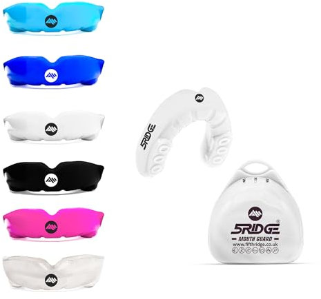 Mundschutz zum Boxen, für Männer, Erwachsene, Jugendliche, Junioren, schmale Passform, Boil and Bite-Zahnfleischschutz mit Box, MMA, Hockey, Basketball (Weiß, Erwachsene über 11 Jahre)