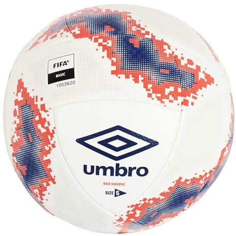Umbro Neo Swerve Soccer Ball, Size 4, White/Blue/Red