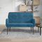 Mengtu Sitzbank mit Rückenlehne Flurbank Bank Sitzbänke Wartebank Wohnzimmerbank Sofa Couch Möbel für Schlafzimmer Blau 108x79x79 cm Samt