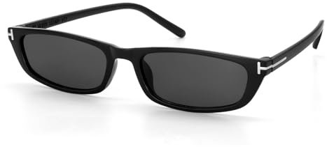 CHEERYMAGIC Retro Rectangle Sunglasses, Small Square Sunglasses Trendy UV400 Protection Classic 90s Style Y2K Sun Glasses Vintage Narrow T shape Lens glass for Women Men Outdoor Travel Party A4FXTZMJ