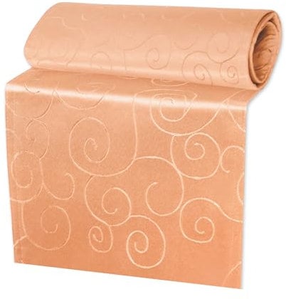Tischläufer Damast Ornamente Hell Terra 40x140 cm eckig zulaufen Tischwäsche Esstisch Tischdecke Tischdeko Esstisch Dekoration
