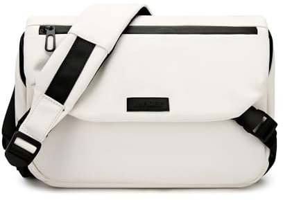 GLITZALL Borsa a tracolla da uomo - Borsa a tracolla elegante e versatile per college, ufficio e viaggi, bianco