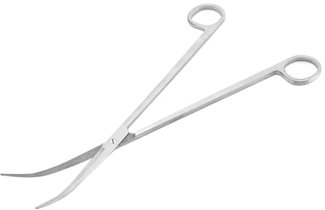 JIHUOO Stainless Steel Aquarium Scissors Fish Tank Plant Scissors Long Curved Aquarium Scissors Aquarium Plant Trimming Scissors Fish Tank Cleaning Tool
