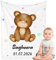 iDIY personalisierte Geschenke Baby babydecke mit Namen - babydecke personalisiert kuscheldecke Kinder neugeborenen Geschenk, personalisierte Geschenke für Baby Junge und mädchen Name weiß