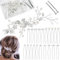 UZSUZZ Brautschmuck Haare, Haarschmuck Hochzeit, Braut Haarschmuck Kristall Blume, Haarklammer Hochzeit Perle, Silberhochzeit Kristall Haar Reben Blume Für Bräute, Brautjungfern, Damen Silber