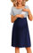 Ekouaer Robe Femme Enceinte Robe Grossesse Col Rond Robes Maternité Elégante Chic Imprimé Sexy Confortable, Marine Rayée, S