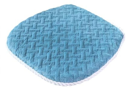 ZIBENE Sitzkissen für StüHle Esszimmer, Stuhlkissen Halbrund 45x45, Weich Komfortabel Abnehmbar Kristallsamt Sitzkissen Sitzkissen KüChenstuhl mit ReißVerschluss Blau