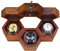 Royal Craft Expertise Coffret à montres en nid d'abeille pour homme – Vitrine 3 compartiments en palissandre foncé avec couvercle en verre | Présentoir à montres en bois – Cadeau de luxe pour lui