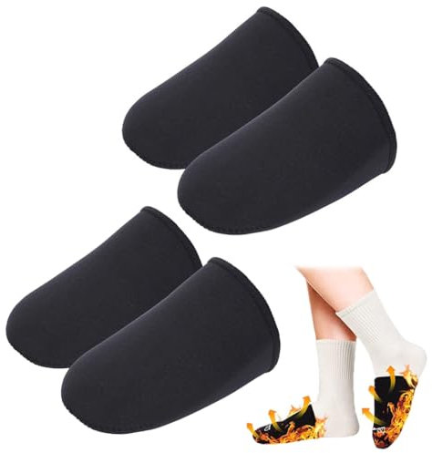 RAMGLYO 2 Pairs Toe Warmers Neoprene Thermal Toe Covers Caps Boots Sleeves Toe Cuffs Socks Topper Liner for Warming Feet Hunting Cycling Running Hiking for Women Men