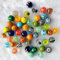 30 Stück Glasmurmeln, Bunte Katzenaugen, Transparent Handgefertigte Glasmurmeln, Bunte Murmeln, Kinder Murmelspiel 16mm Deko Glas Spielzeug