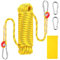 10m Corde d'escalade, Corde d'escalade Extérieure Corde d'escalade Statique de 10mm, Corde Sécurité Escalade, Escape Corde avec 2 Mousquetons pour Le Feu, Alpinisme, Camping, Parachute, Jaune